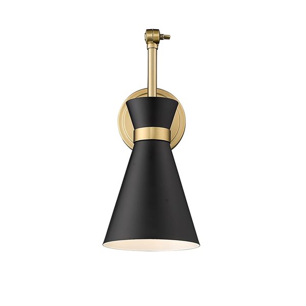 Z-Lite Soriano 6.25-in Matte Black 1-Light Wall Sconce