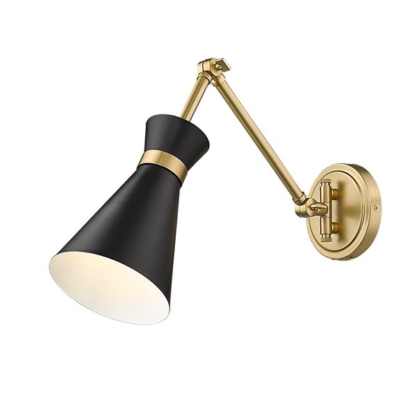 Z-Lite Soriano 6.25-in Matte Black 1-Light Wall Sconce