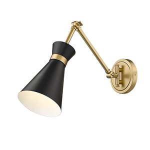 Z-Lite Soriano 6.25-in Matte Black 1-Light Wall Sconce