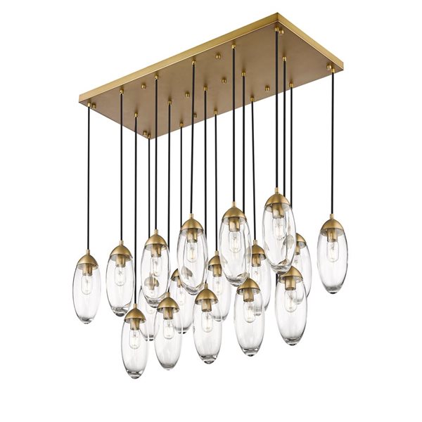 Z-Lite Arden Rubbed Brass 17-Light Linear Chandelier