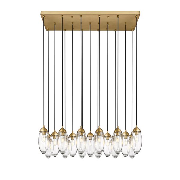 Z-Lite Arden Rubbed Brass 17-Light Linear Chandelier