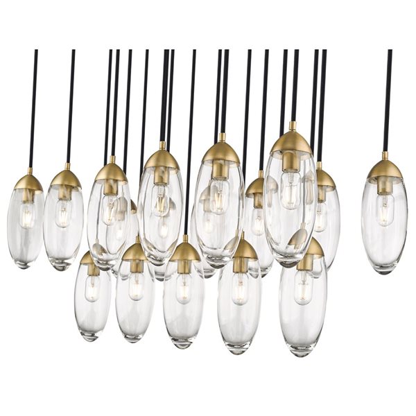 Z-Lite Arden Rubbed Brass 17-Light Linear Chandelier