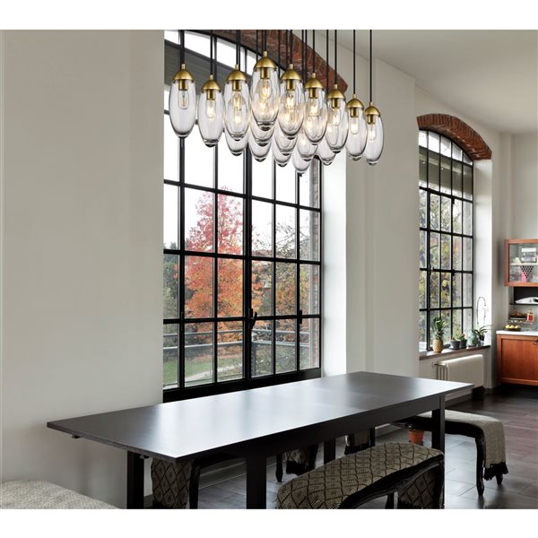 Z-Lite Arden Rubbed Brass 17-Light Linear Chandelier