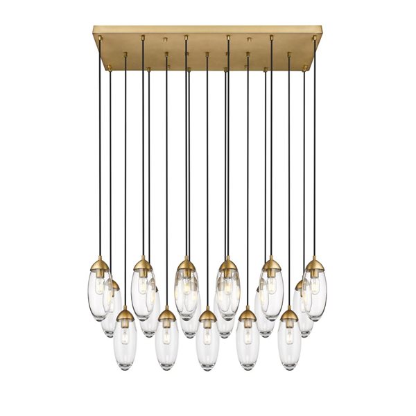 Z-Lite Arden Rubbed Brass 17-Light Linear Chandelier