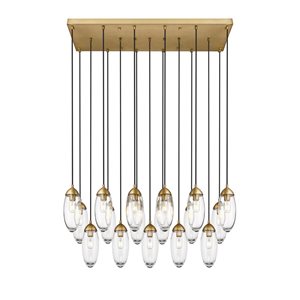 Z-Lite Arden Rubbed Brass 17-Light Linear Chandelier