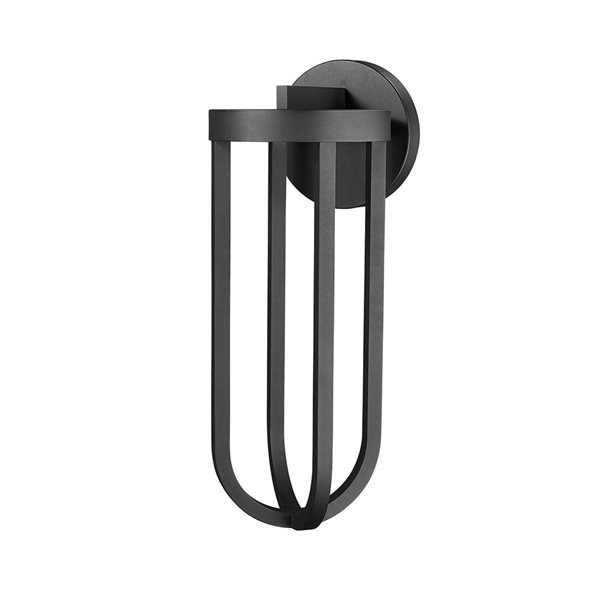 Z-Lite Leland 9-in Sand Black 1-Light Outdoor Wall-Light