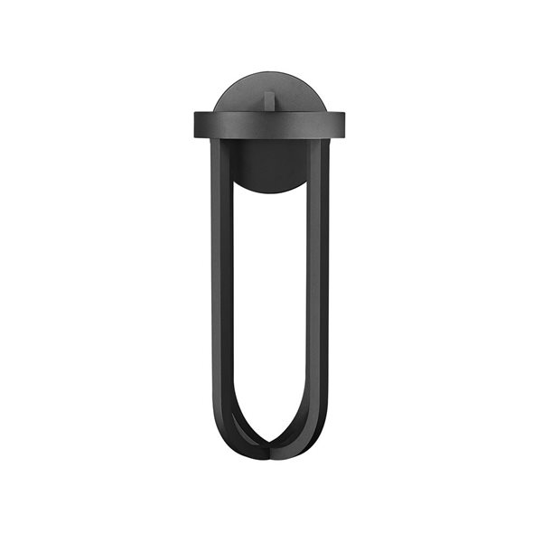 Z-Lite Leland 9-in Sand Black 1-Light Outdoor Wall-Light