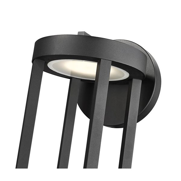 Z-Lite Leland 9-in Sand Black 1-Light Outdoor Wall-Light