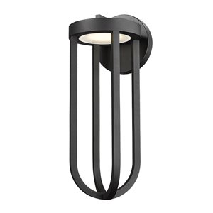 Z-Lite Leland 9-in Sand Black 1-Light Outdoor Wall-Light