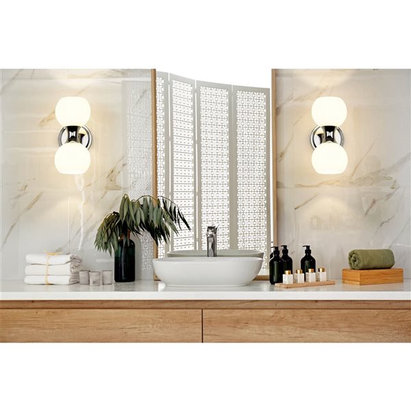 Z-Lite Artemis 10.75-in H Chrome  2-Light Wall Sconce