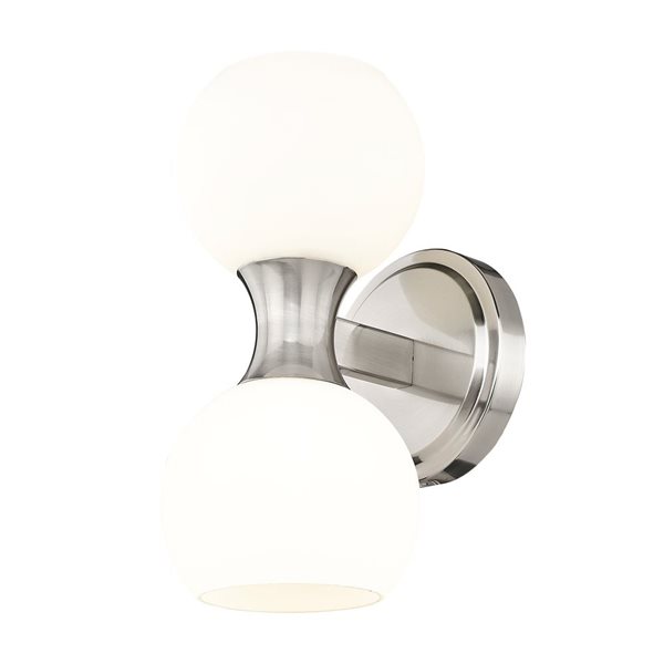 Z-Lite Artemis 10.75-in H Brushed Nickel  2-Light Wall Sconce