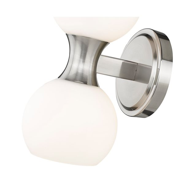 Z-Lite Artemis 10.75-in H Brushed Nickel  2-Light Wall Sconce