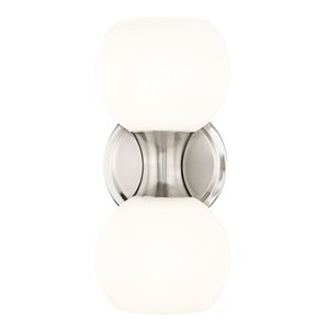 Z-Lite Artemis 10.75-in H Brushed Nickel  2-Light Wall Sconce