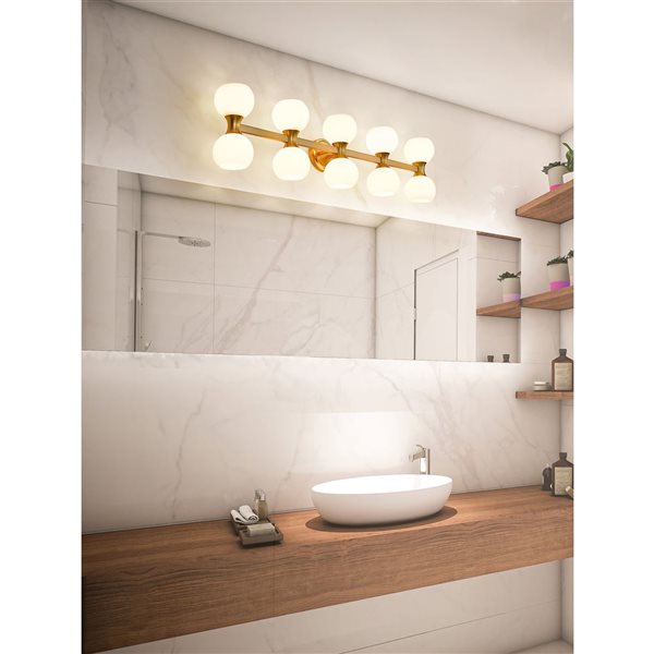 Z-Lite Artemis 45-in Modern Gold 10-Light Vanity Light