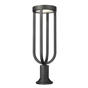 Z-Lite Leland 28.25-in H Sand Black 1-Light Outdoor Pier Mounted Fixture