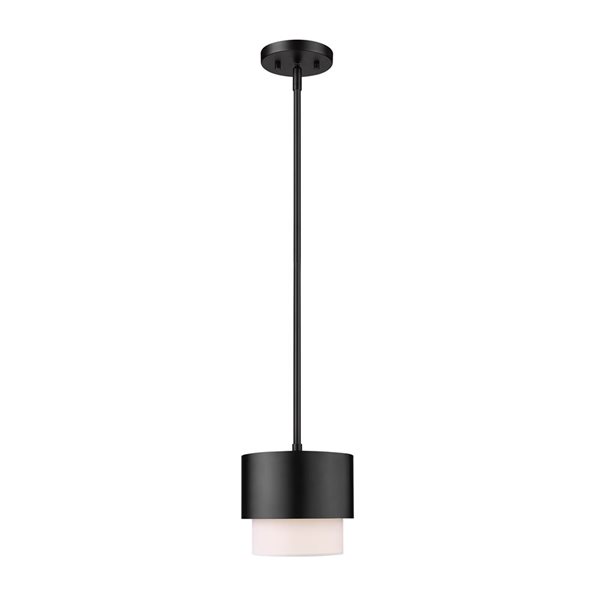 Z-Lite Counterpoint Matte Black 1-Light Drum Shape Pendant Light