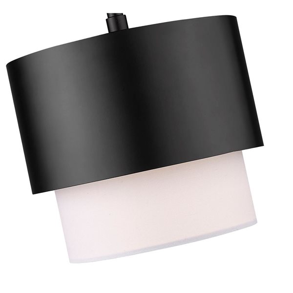 Z-Lite Counterpoint Matte Black 1-Light Drum Shape Pendant Light