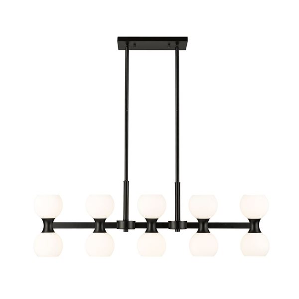 Z-Lite Artemis Matte Black 10-Light Linear Chandelier