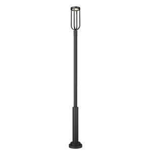 Z-Lite Leland 118.25-in H Sand Black 1-Light Outdoor Post Mounted Fixture