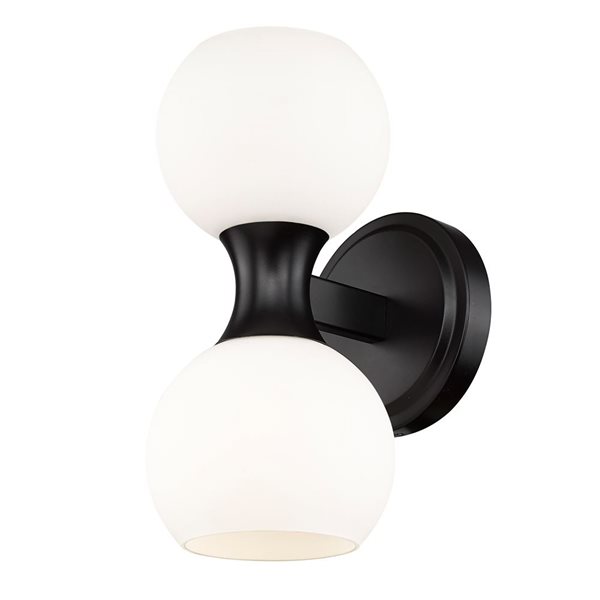 Z-Lite Artemis 10.75-in H Matte Black 2-Light Wall Sconce