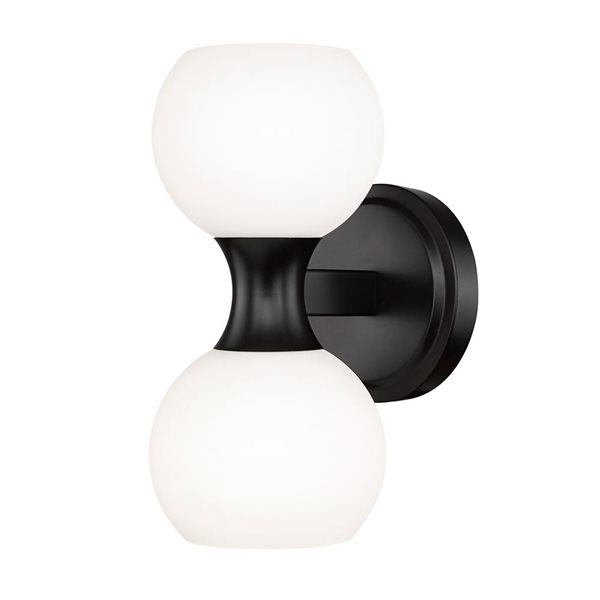 Z-Lite Artemis 10.75-in H Matte Black 2-Light Wall Sconce