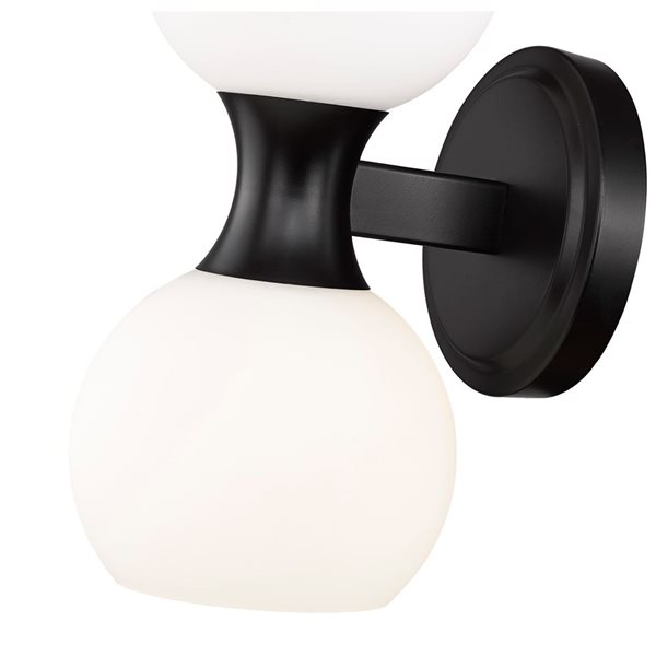 Z-Lite Artemis 10.75-in H Matte Black 2-Light Wall Sconce