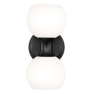 Z-Lite Artemis 10.75-in H Matte Black 2-Light Wall Sconce