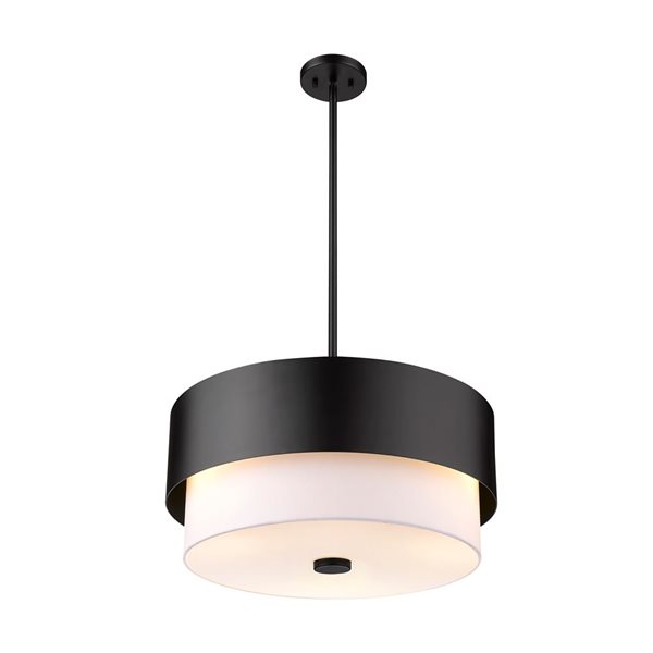 Z-Lite Counterpoint Matte Black 3-Light Drum Shape Pendant Light