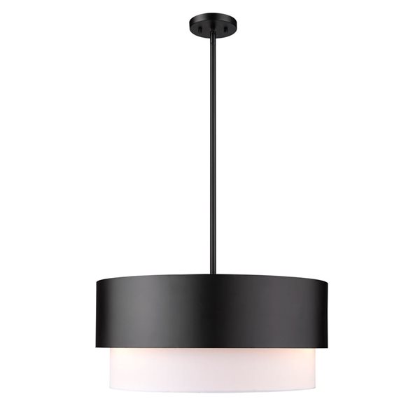 Z-Lite Counterpoint Matte Black 3-Light Drum Shape Pendant Light