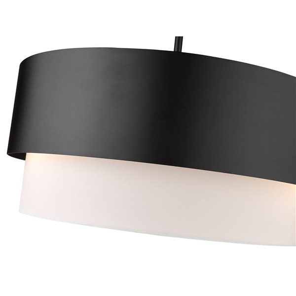 Z-Lite Counterpoint Matte Black 3-Light Drum Shape Pendant Light