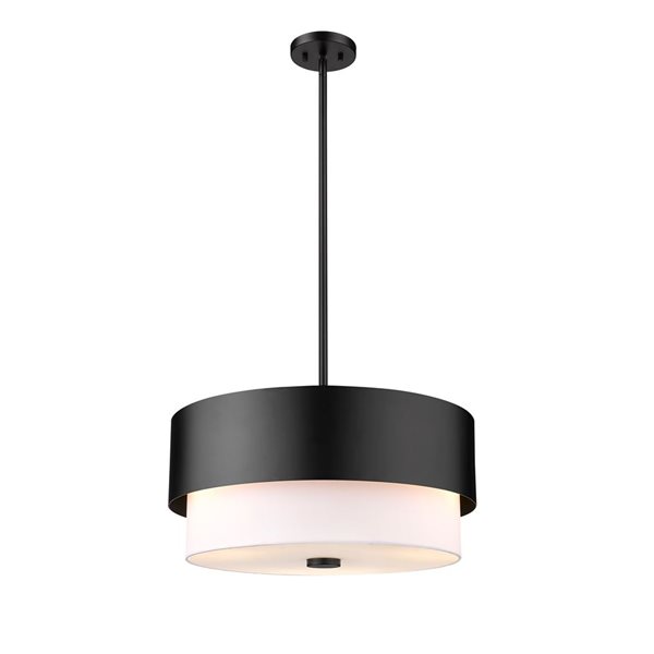 Z-Lite Counterpoint Matte Black 3-Light Drum Shape Pendant Light