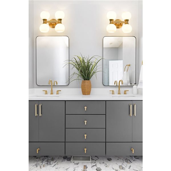 Z-Lite Artemis 13-in Modern Gold 4-Light Vanity Light