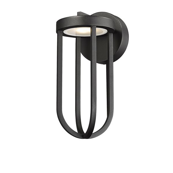 Z-Lite Leland 5.5-in Sand Black 1-Light Outdoor Wall-Light