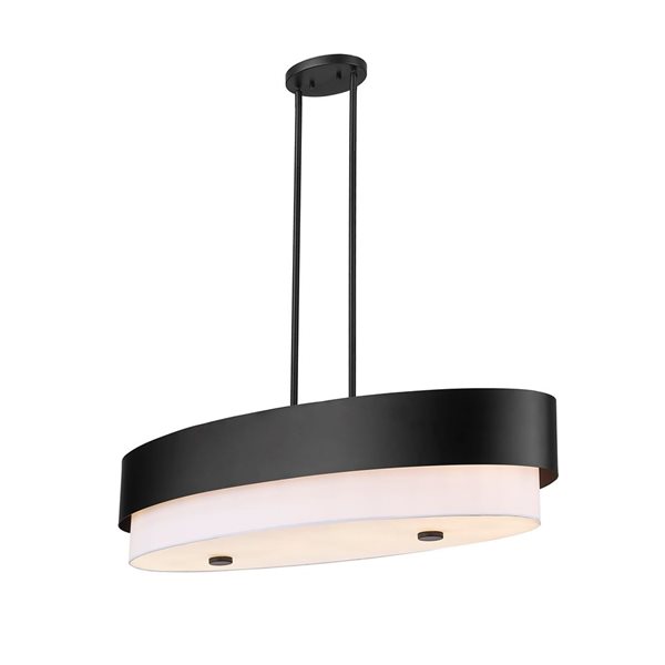 Z-Lite Counterpoint Matte Black 5-Light Linear Chandelier