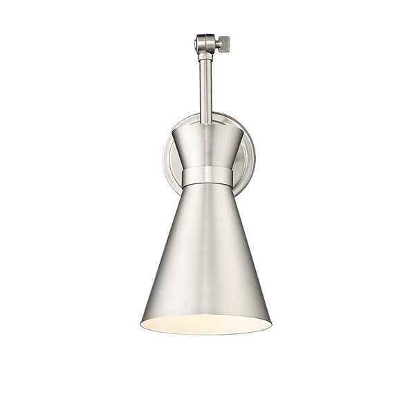 Z-Lite Soriano 6.25-in Brushed Nickel 1-Light Wall Sconce