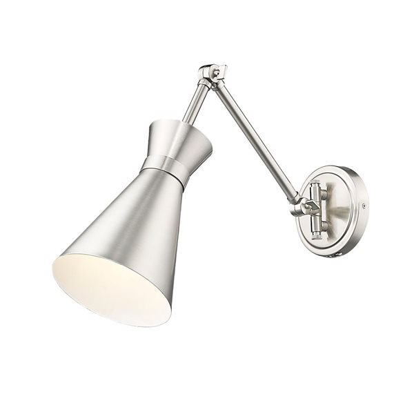 Z-Lite Soriano 6.25-in Brushed Nickel 1-Light Wall Sconce