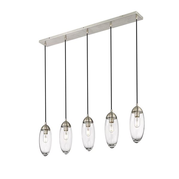 Z-Lite Arden Brushed Nickel 5-Light Linear Chandelier