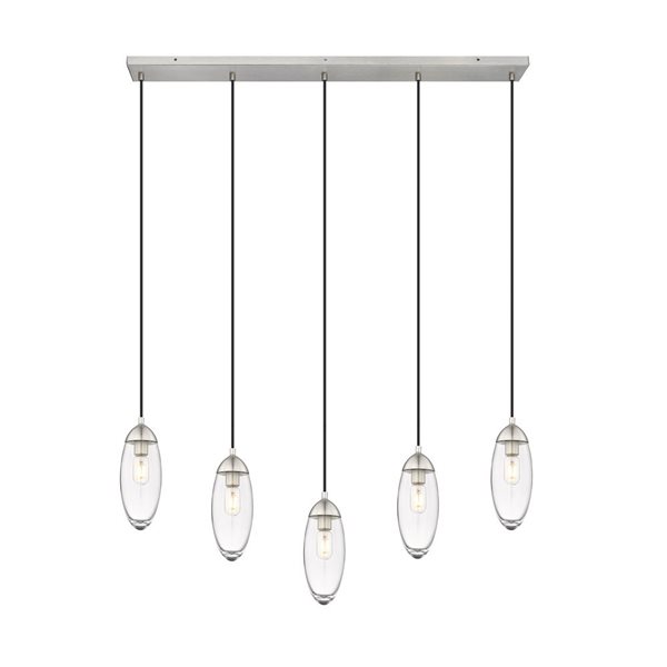 Z-Lite Arden Brushed Nickel 5-Light Linear Chandelier