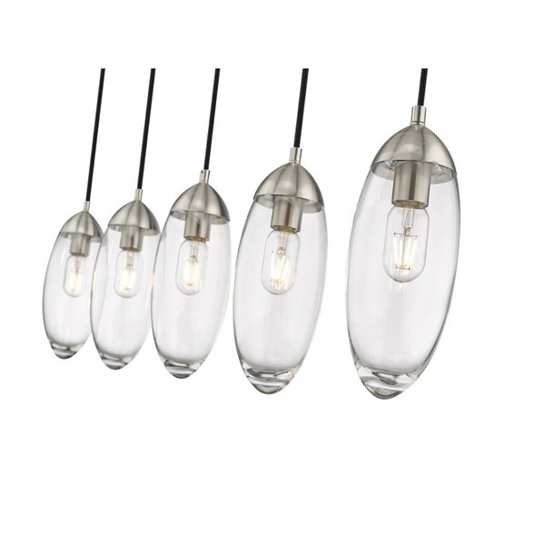 Z-Lite Arden Brushed Nickel 5-Light Linear Chandelier