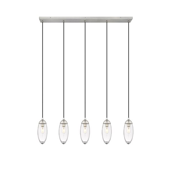 Z-Lite Arden Brushed Nickel 5-Light Linear Chandelier