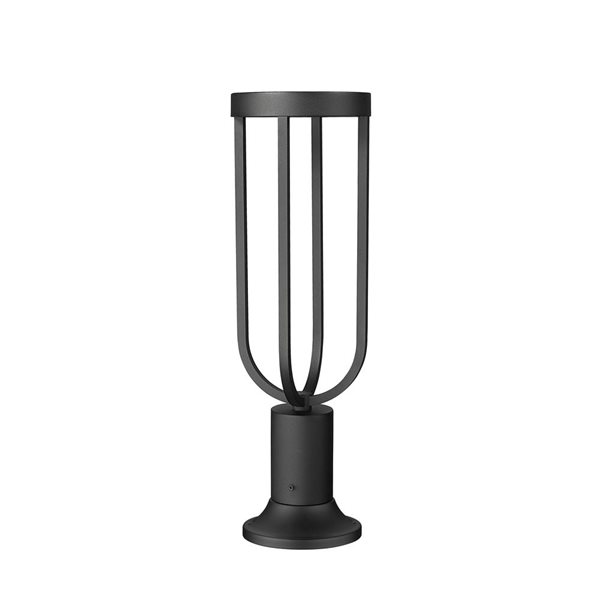 Z-Lite Leland 23-in H Sand Black 1-Light Outdoor Pier Mounted Fixture