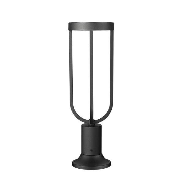 Z-Lite Leland 23-in H Sand Black 1-Light Outdoor Pier Mounted Fixture