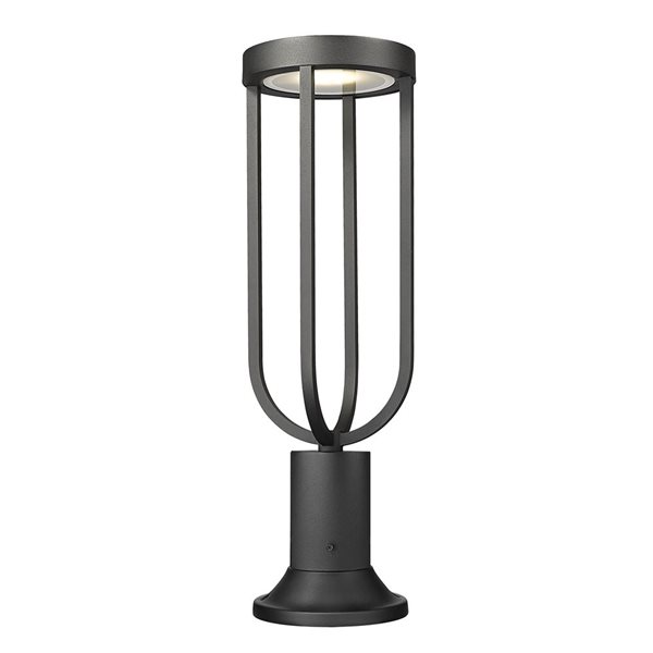 Z-Lite Leland 23-in H Sand Black 1-Light Outdoor Pier Mounted Fixture