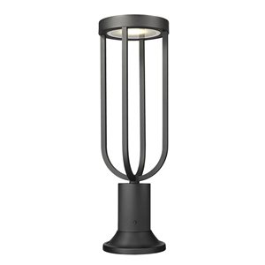 Z-Lite Leland 23-in H Sand Black 1-Light Outdoor Pier Mounted Fixture