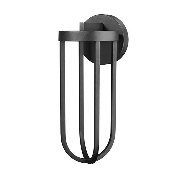 Z-Lite Leland 7-in Sand Black 1-Light Outdoor Wall-Light