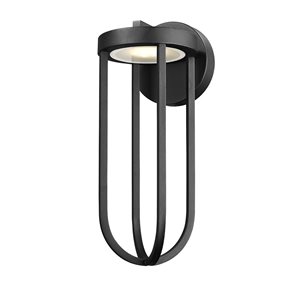 Z-Lite Leland 7-in Sand Black 1-Light Outdoor Wall-Light