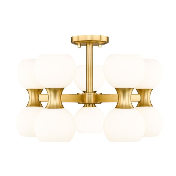 Z-Lite Artemis 21-in Modern Gold 10-Light Semi-Flush Mount Light