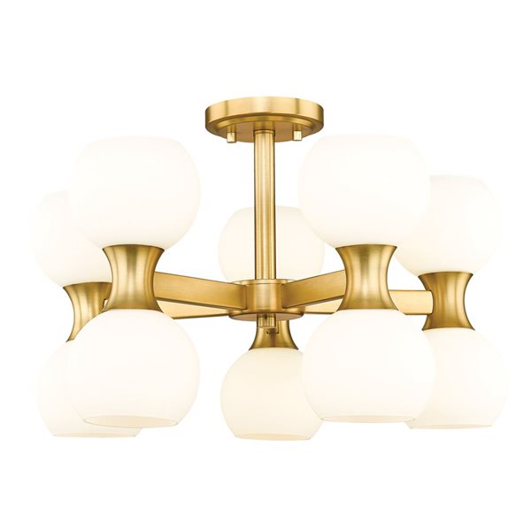 Z-Lite Artemis 21-in Modern Gold 10-Light Semi-Flush Mount Light