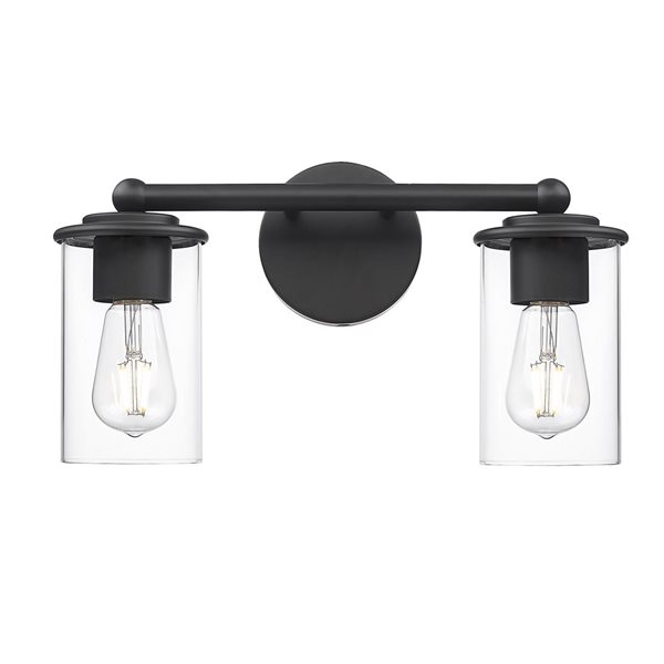 Z-Lite Thayer 2 Light Matte Black Vanity Light