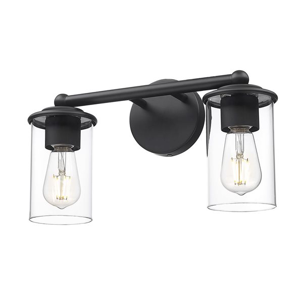 Z-Lite Thayer 2 Light Matte Black Vanity Light